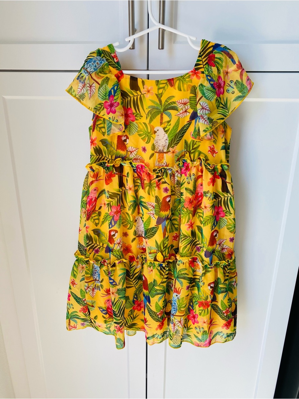 Emma Jayne H&M parrot girls dress size 6-7 years floral